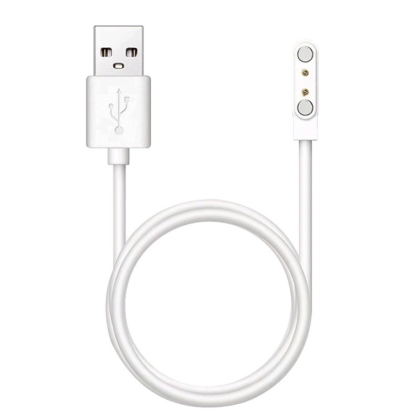 White magnetic charging cable for SyncSign 4.2-inch display, USB-A to 2-pin connector